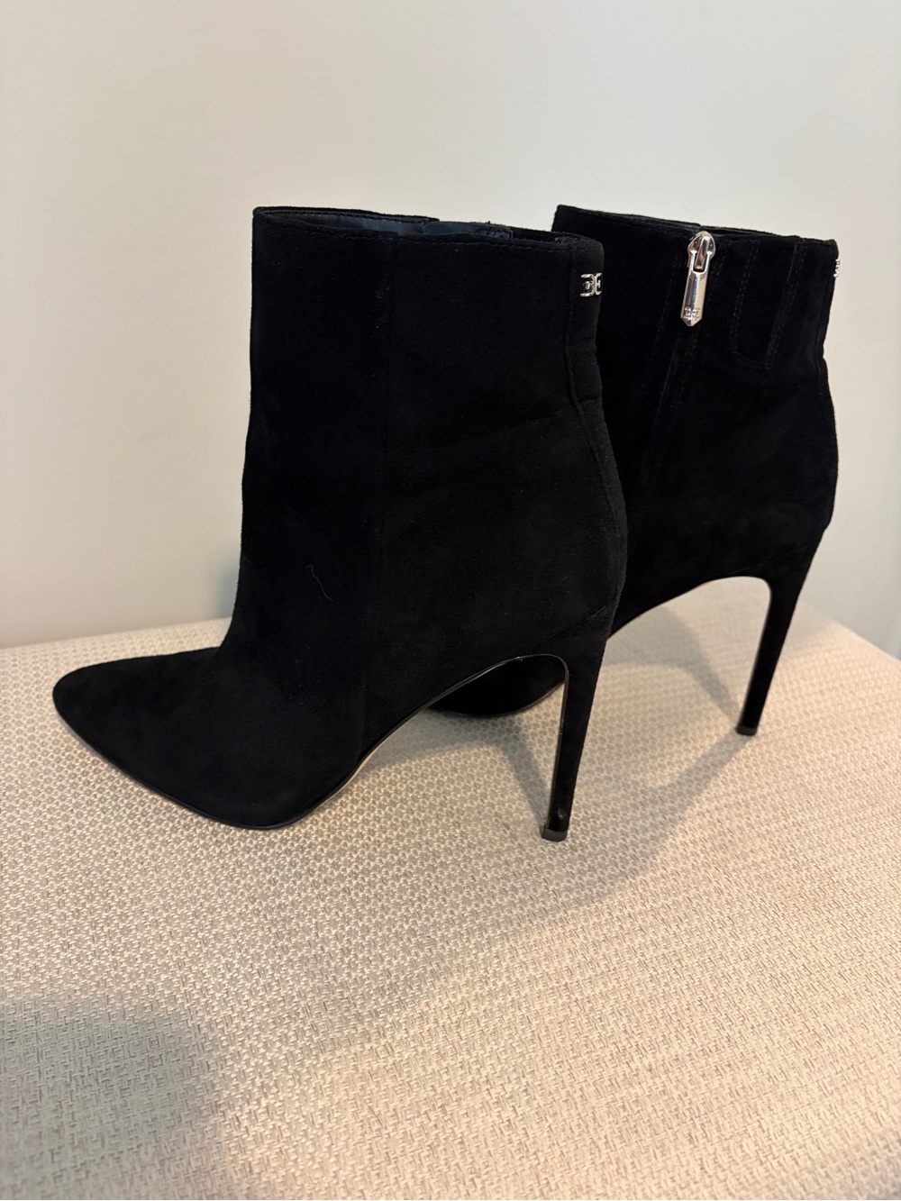 Sam Edelman Black Suede Wrenley Stiletto Ankle Booties -Size 9